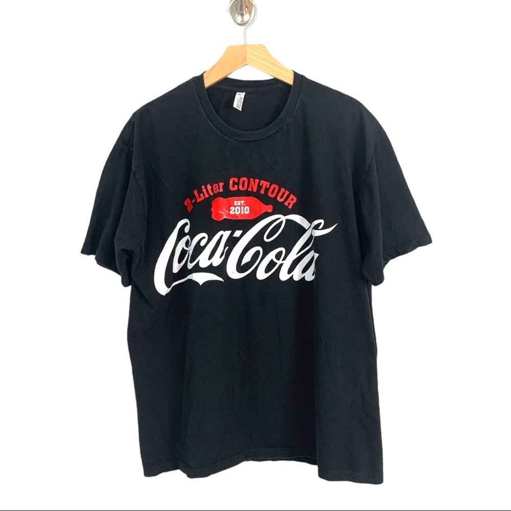 Coca Cola Tee Shirt Size XL Black Grunge Cotton Retro Worn Soft Drink Nostalgia